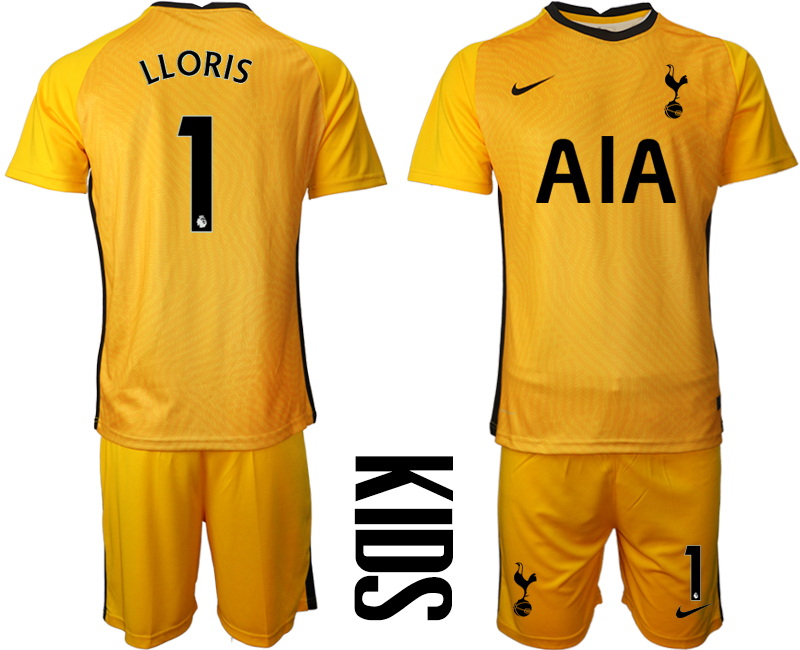 2021 Tottenham Hotspur yellow goalkeeper youth #1 soccer jerseys->france jersey->Soccer Country Jersey